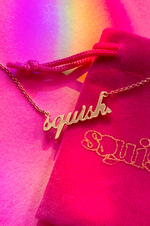 squish gold  necklace